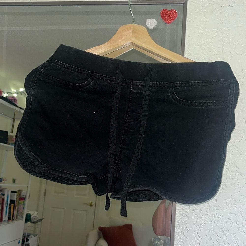 Stretchy and Comfy Women's Black Denim Shorts